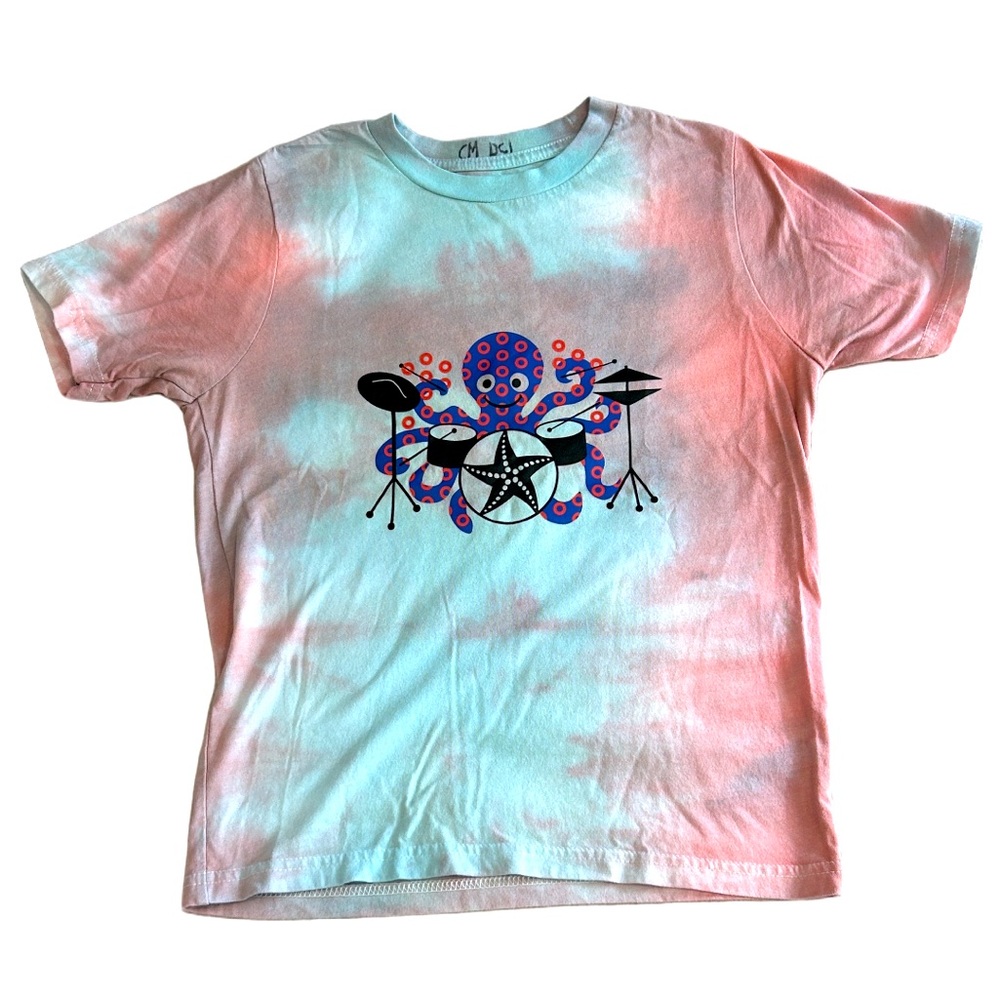 Phish Youth T-Shirt Octopus Drummer, Fishman Inspired  Tie-Dye Kids 8-10